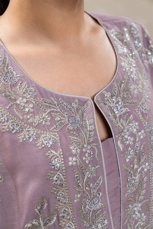 2 PIECE EMBROIDERED RAW SILK SUIT (LUXURY-PRET)