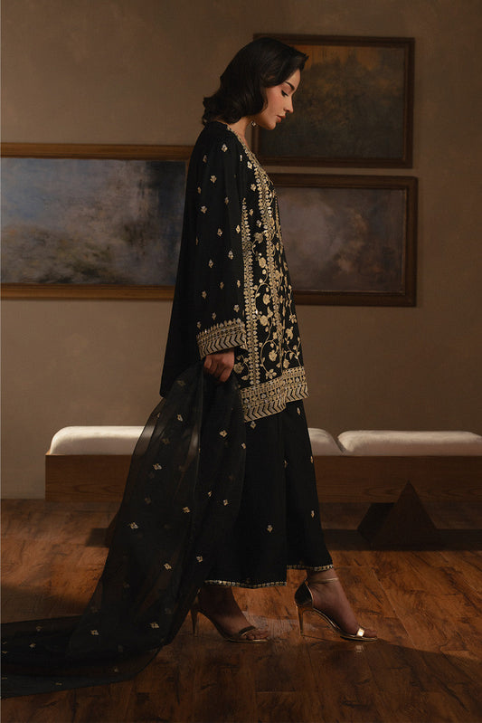 3 PIECE EMBROIDERED RAW SILK SUIT (LUXURY-PRET)