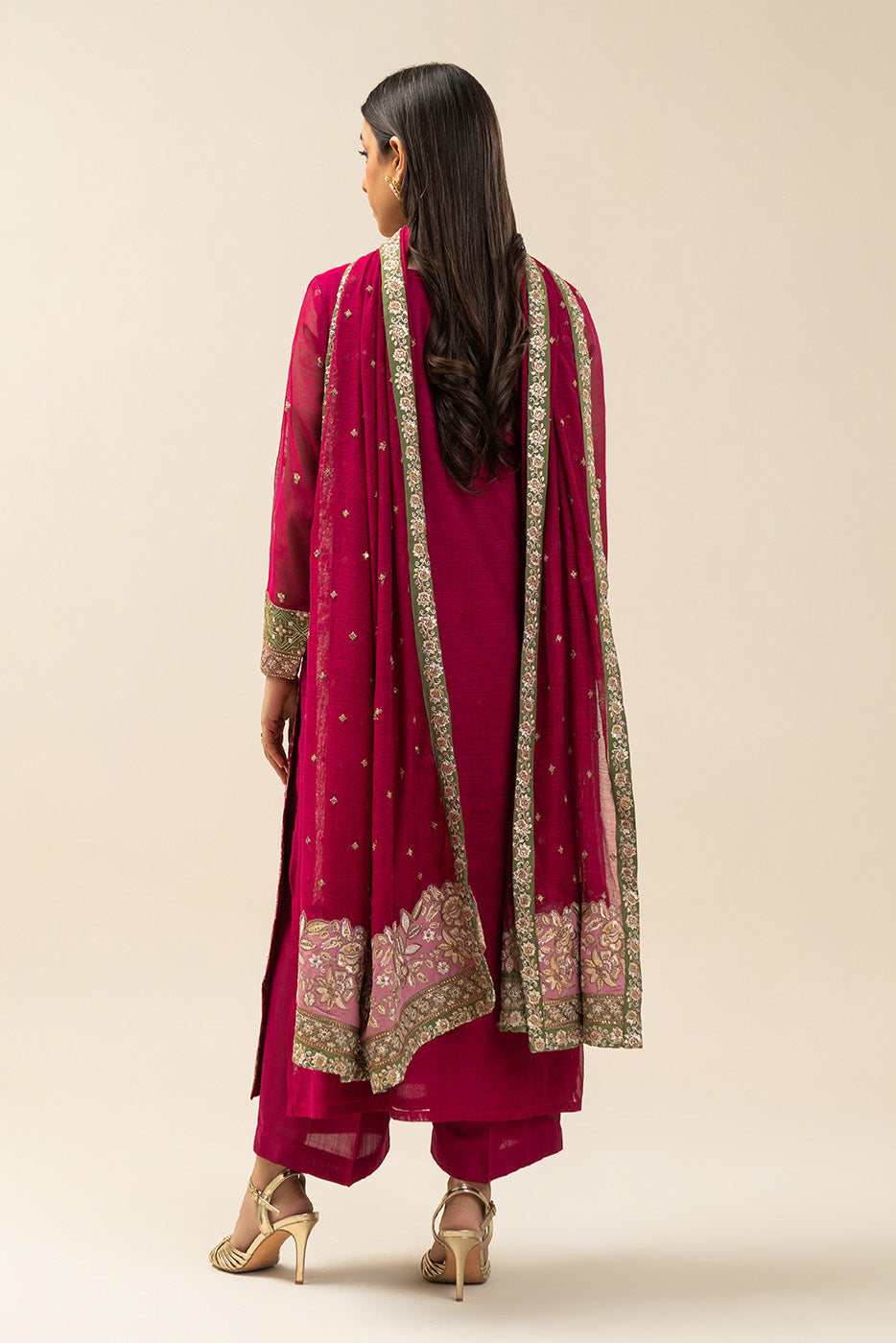 EMBROIDERED COTTON NET SHIRT (LUXURY PRET)