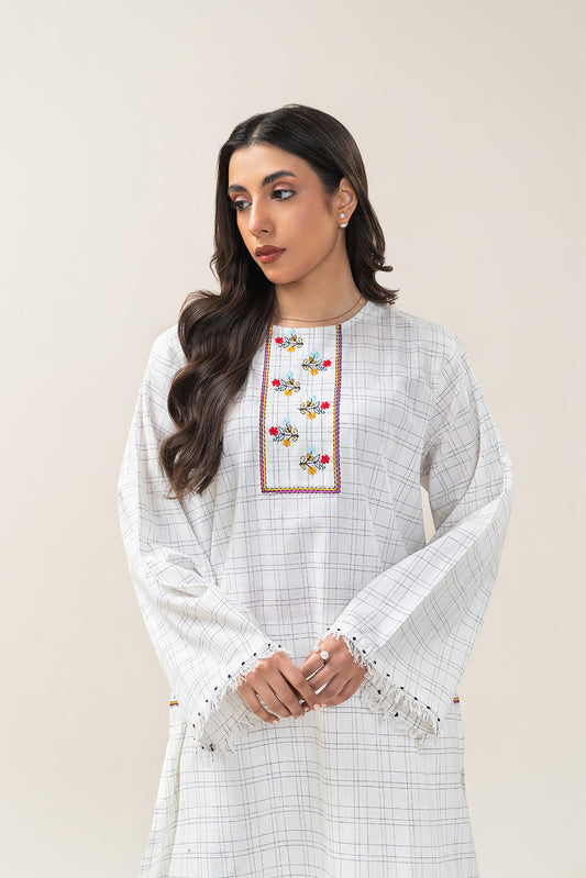 EMBROIDERED COTTON LINEN SHIRT (PRET)