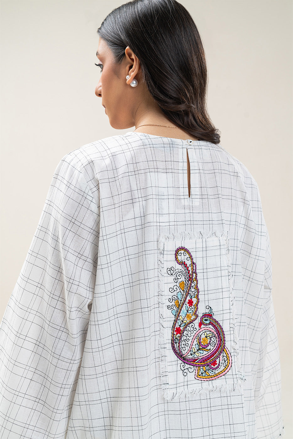 EMBROIDERED COTTON LINEN SHIRT (PRET)