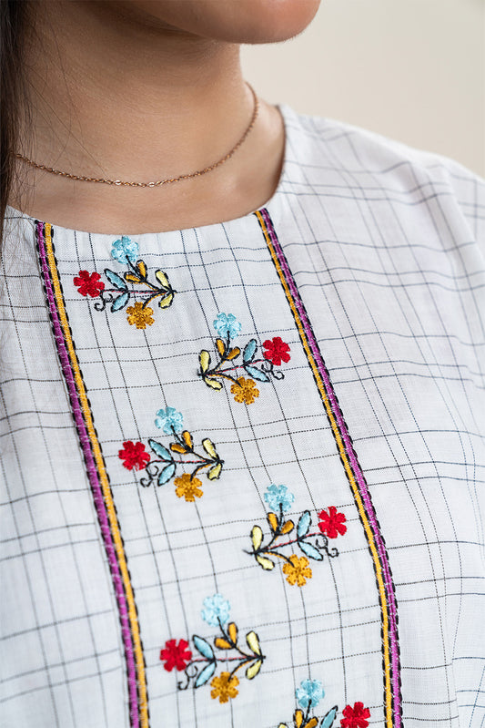 EMBROIDERED COTTON LINEN SHIRT (PRET)