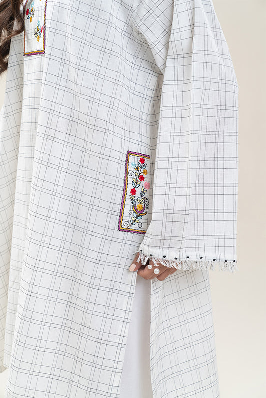 EMBROIDERED COTTON LINEN SHIRT (PRET)