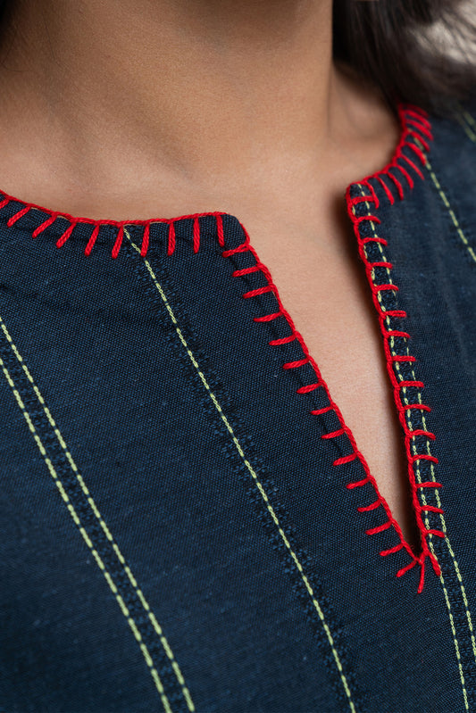 EMBROIDERED DOBBY SHIRT (PRET)