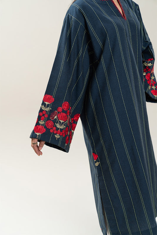 EMBROIDERED DOBBY SHIRT (PRET)