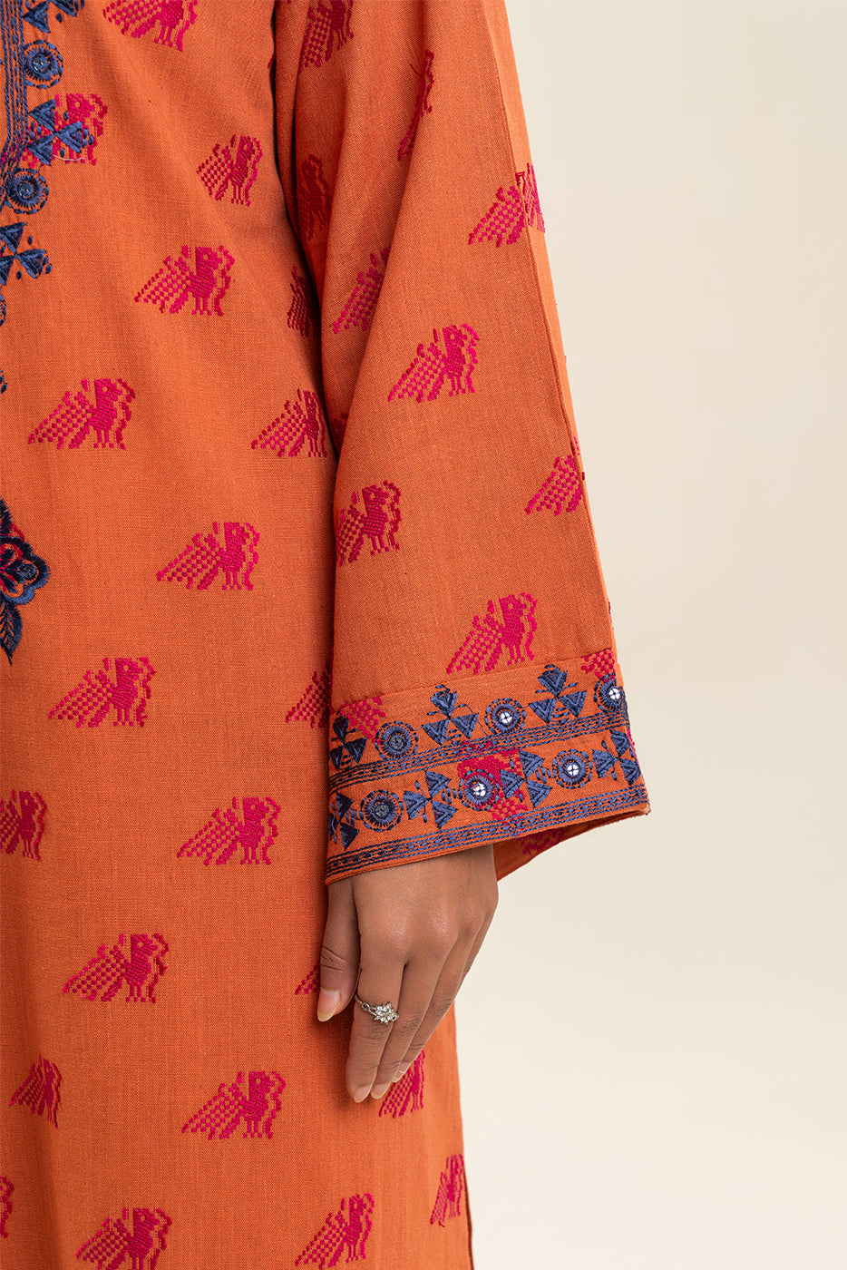 EMBROIDERED  REVERSE JACQUARD SHIRT (PRET)