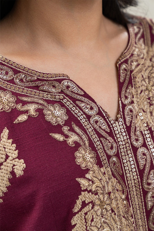 2 PIECE EMBROIDERED KHADDAR SUIT (PRET)