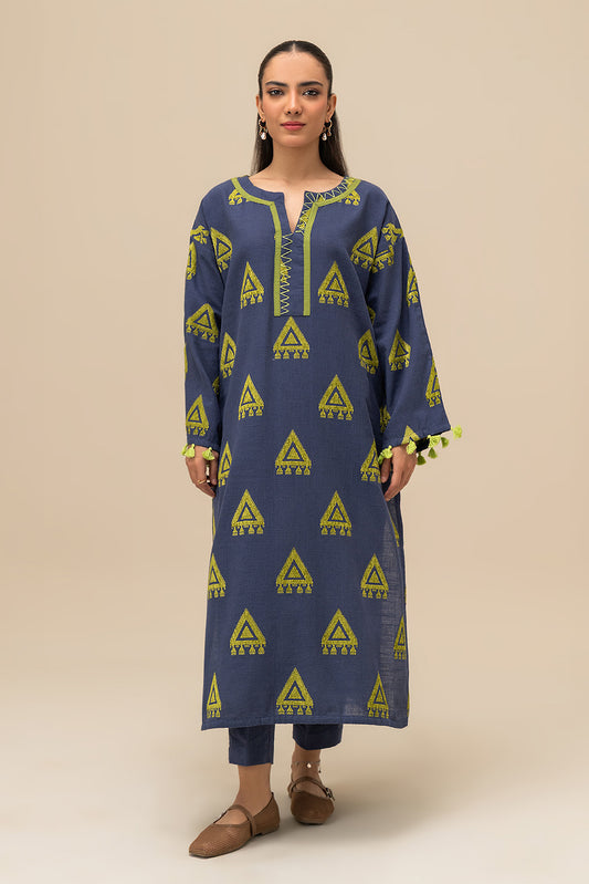 2 PIECE EMBROIDERED VELVET KHADDAR SUIT (PRET)