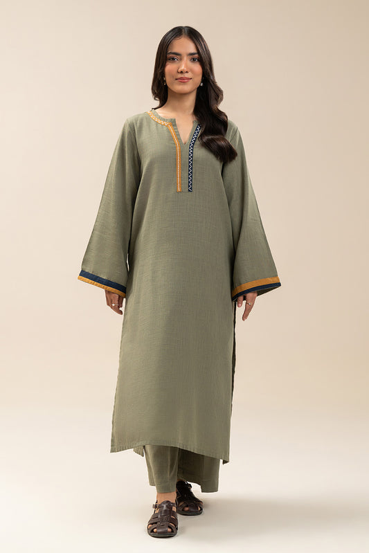 2 PIECE EMBROIDERED TWILL SUIT (PRET)