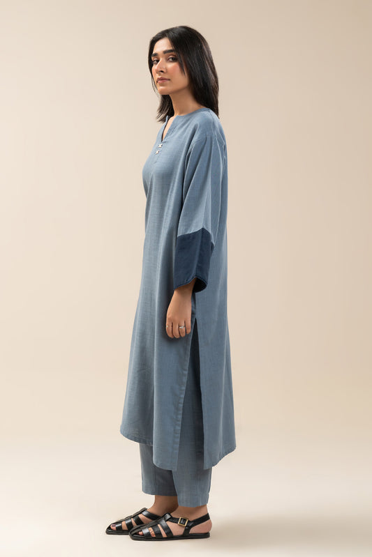 2 PIECE EMBROIDERED TWILL SUIT (PRET)