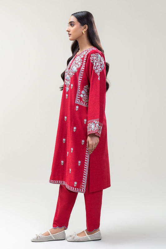 2 PIECE EMBROIDERED TWO WAY SLUB SUIT (PRET)