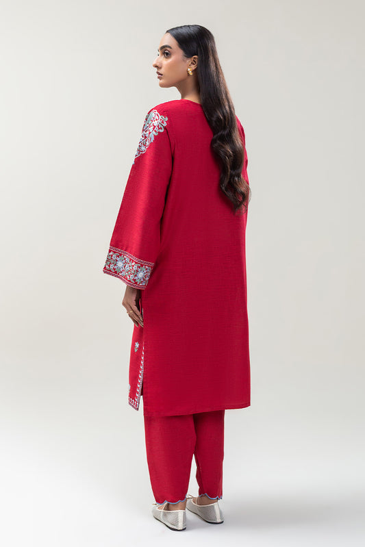 2 PIECE EMBROIDERED TWO WAY SLUB SUIT (PRET)