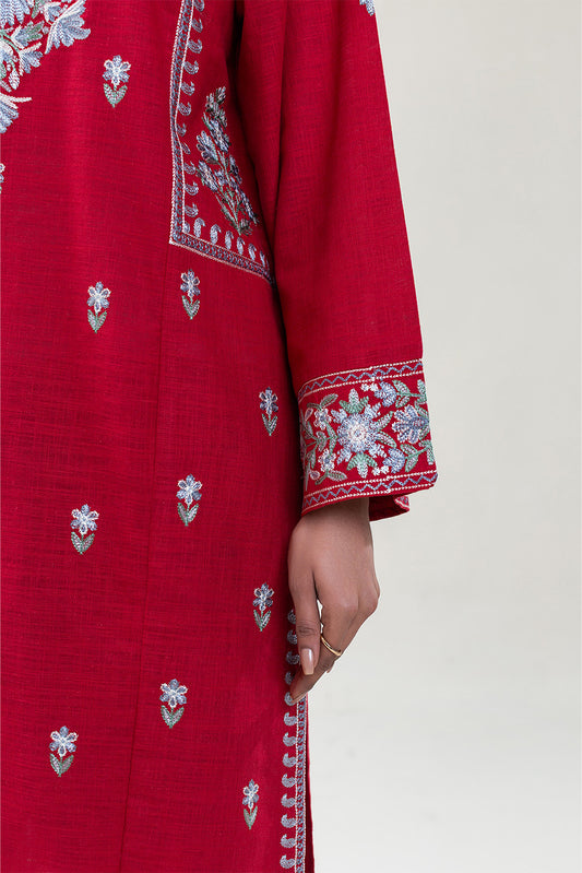 2 PIECE EMBROIDERED TWO WAY SLUB SUIT (PRET)