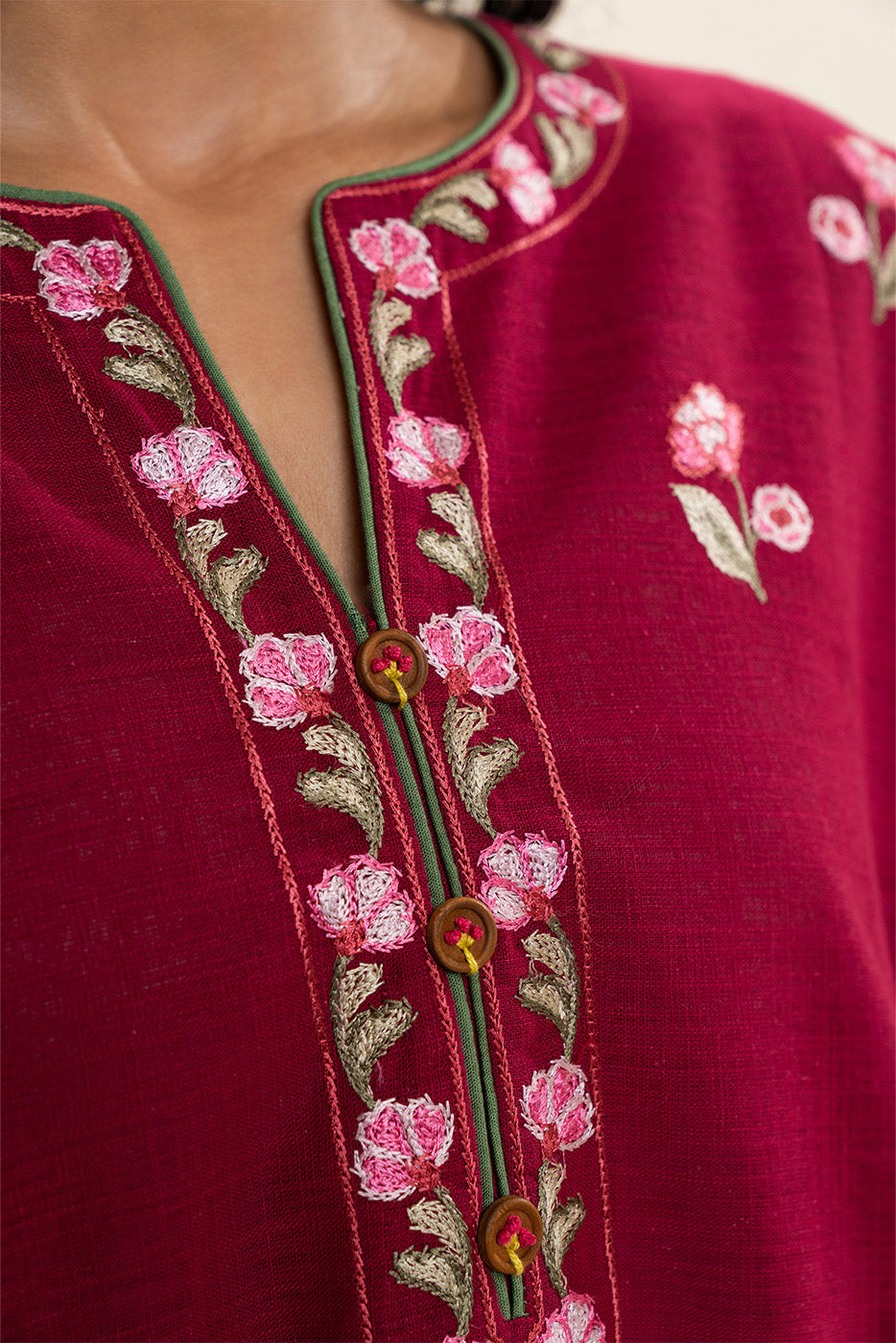 2 PIECE EMBROIDERED TWO WAY SLUB SUIT (PRET)