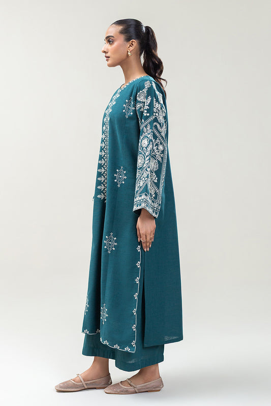 2 PIECE EMBROIDERED TWO WAY SLUB SUIT (PRET)