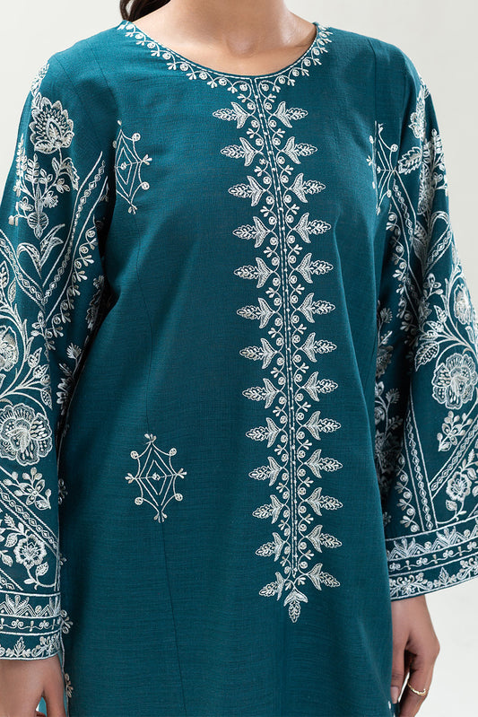 2 PIECE EMBROIDERED TWO WAY SLUB SUIT (PRET)