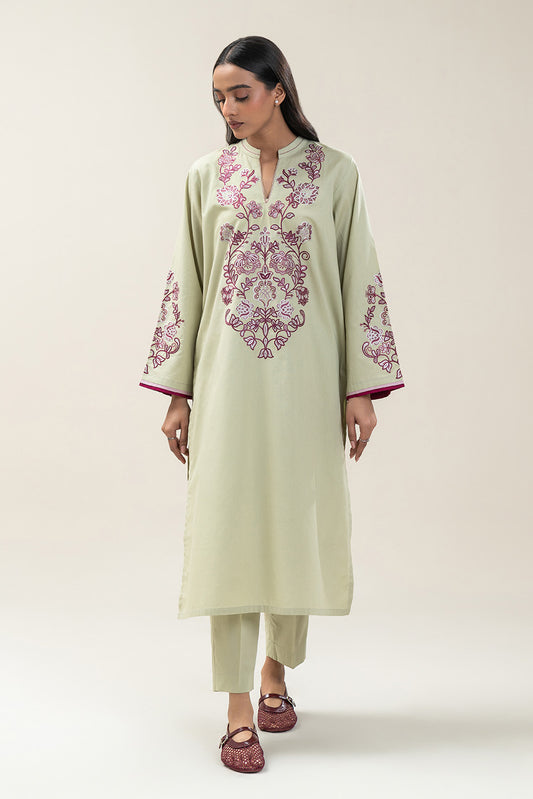 2 PIECE EMBROIDERED CAMBRIC SUIT (PRET)