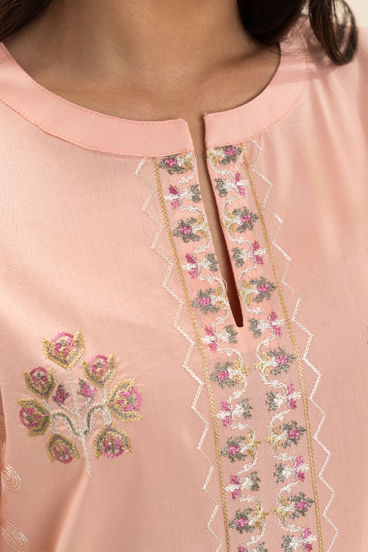 2 PIECE EMBROIDERED CAMBRIC SUIT (PRET)