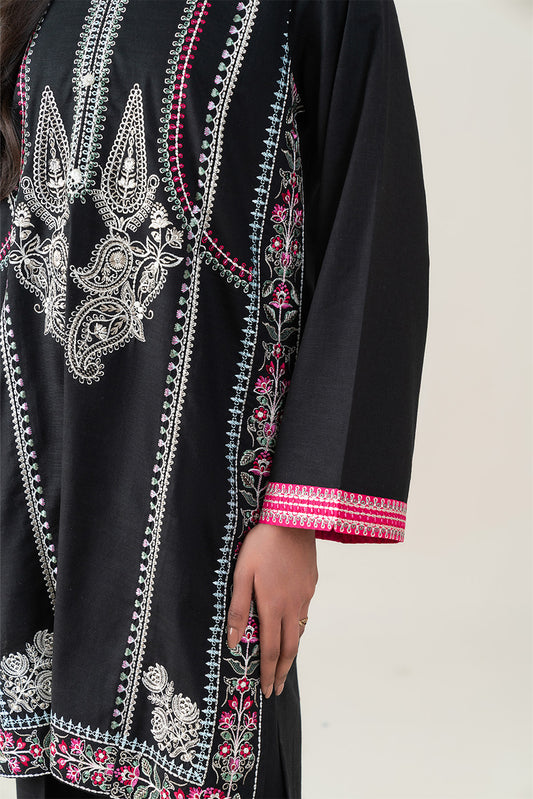 2 PIECE EMBROIDERED SLUB KHADDAR SUIT (PRET)