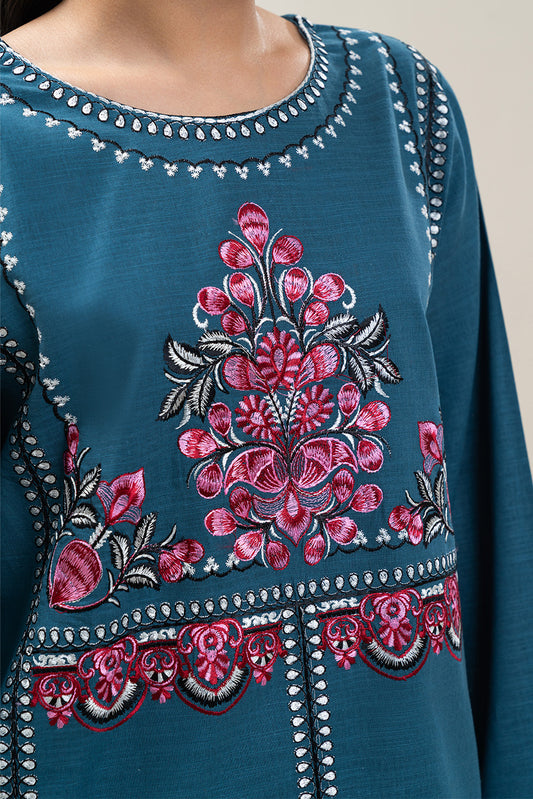 2 PIECE EMBROIDERED KHADDAR SUIT (PRET)