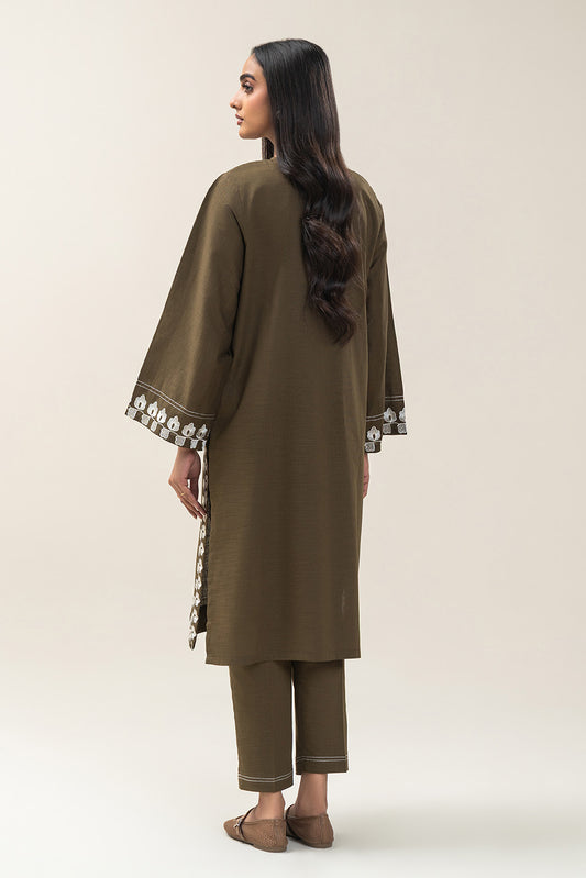2 PIECE EMBROIDERED SLUB KHADDAR SUIT (PRET)