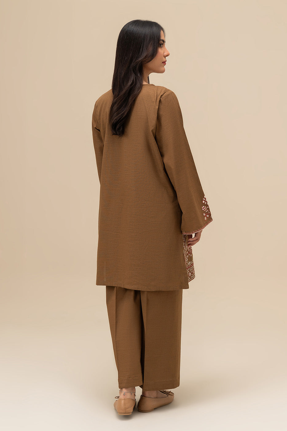 2 PIECE EMBROIDERED SLUB KHADDAR SUIT (PRET)