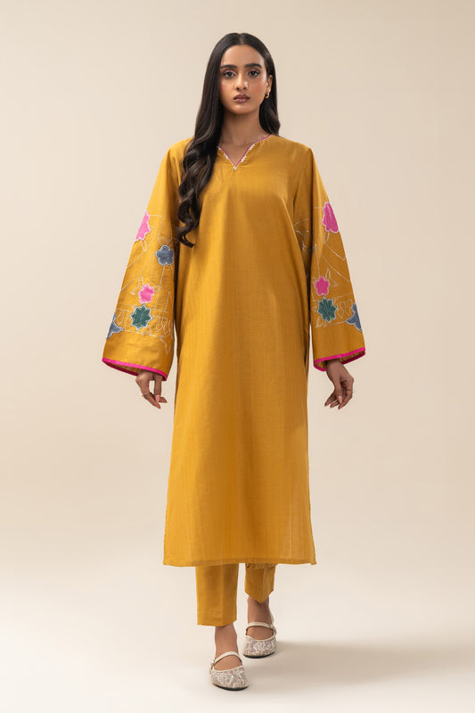 2 PIECE EMBROIDERED DOBBY SUIT (PRET)