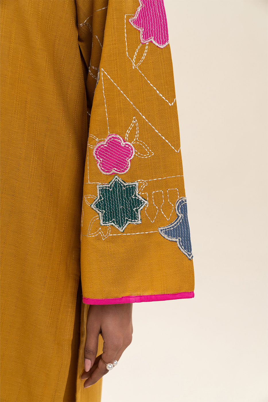 2 PIECE EMBROIDERED DOBBY SUIT (PRET)