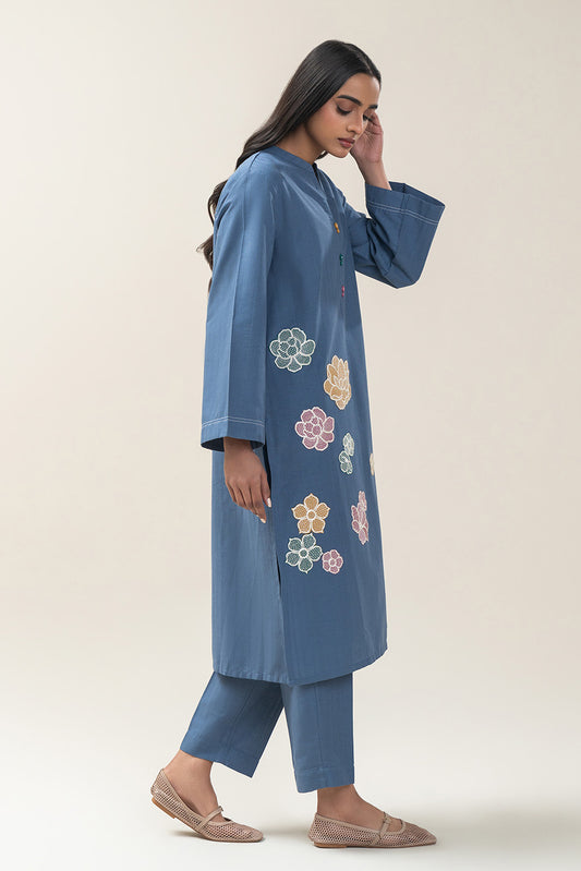 2 PIECE EMBROIDERED DOBBY SUIT (PRET)