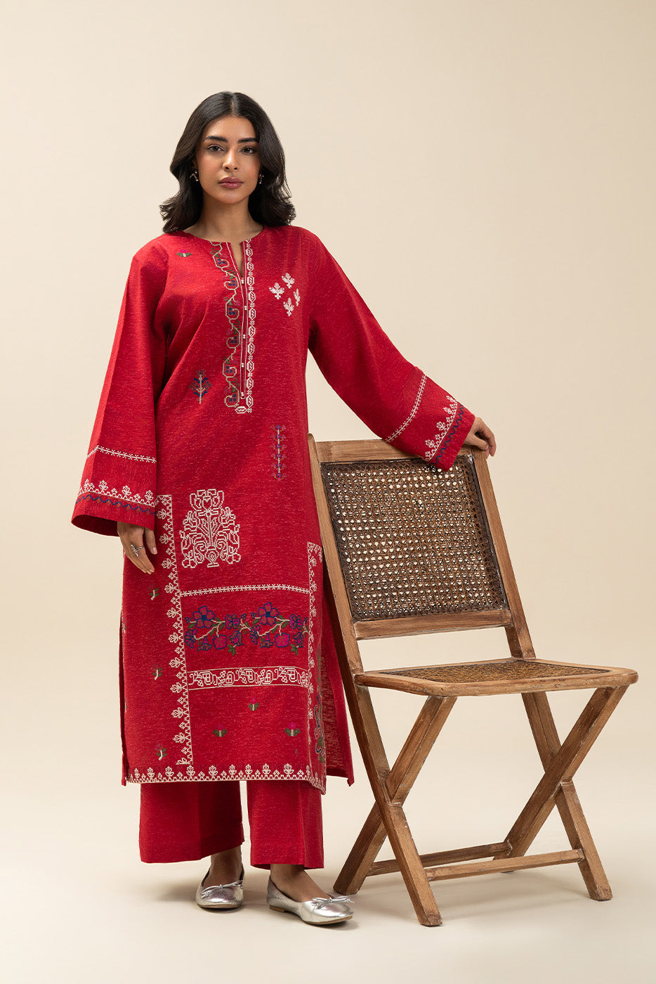 2 PIECE EMBROIDERED KHADDAR SUIT (PRET)