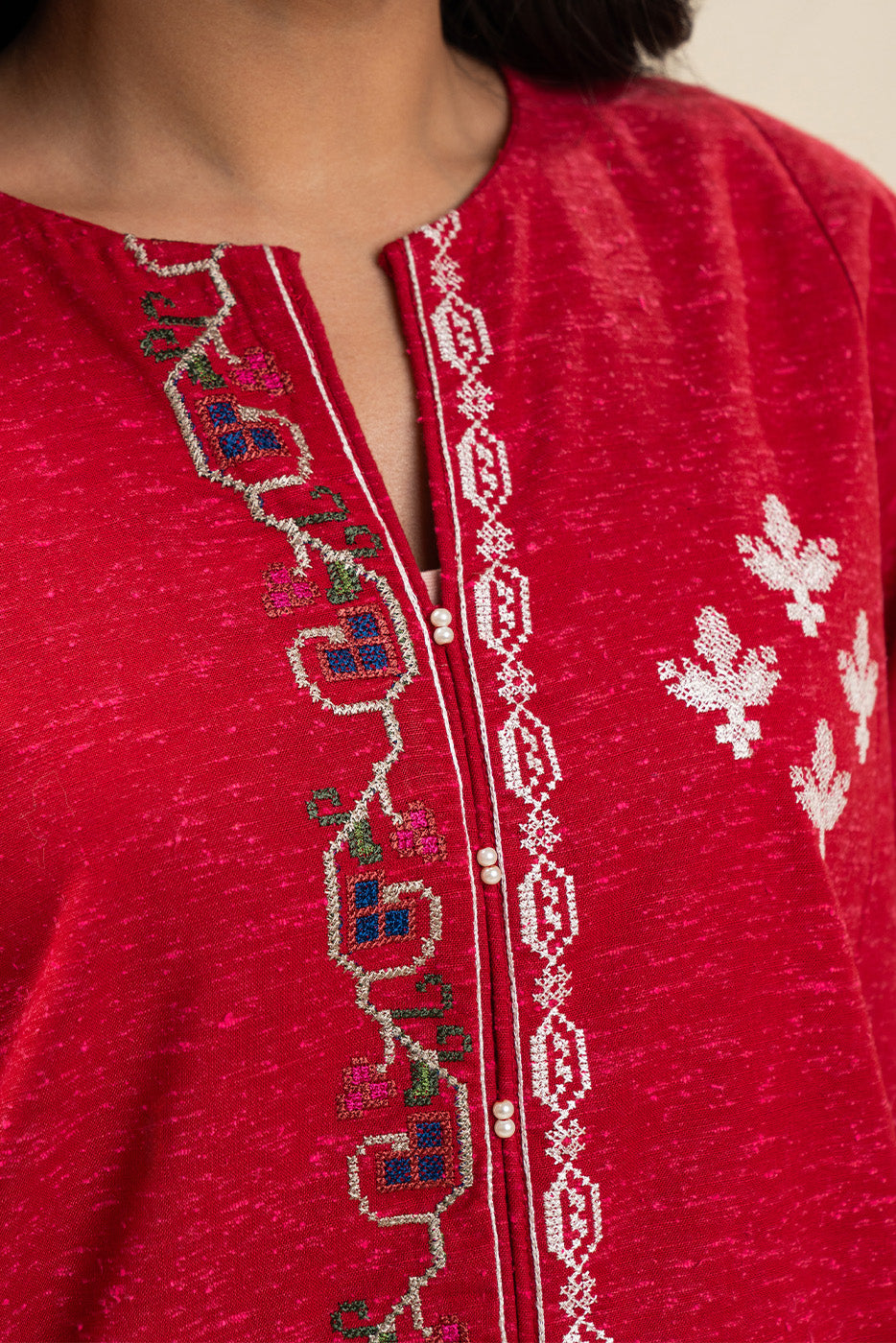 2 PIECE EMBROIDERED KHADDAR SUIT (PRET)