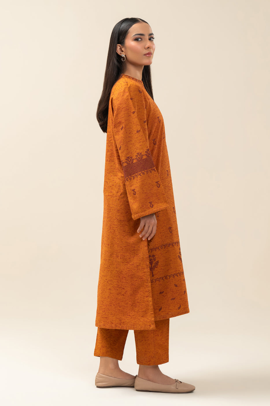 2 PIECE EMBROIDERED POLY NEPS SUIT (PRET)