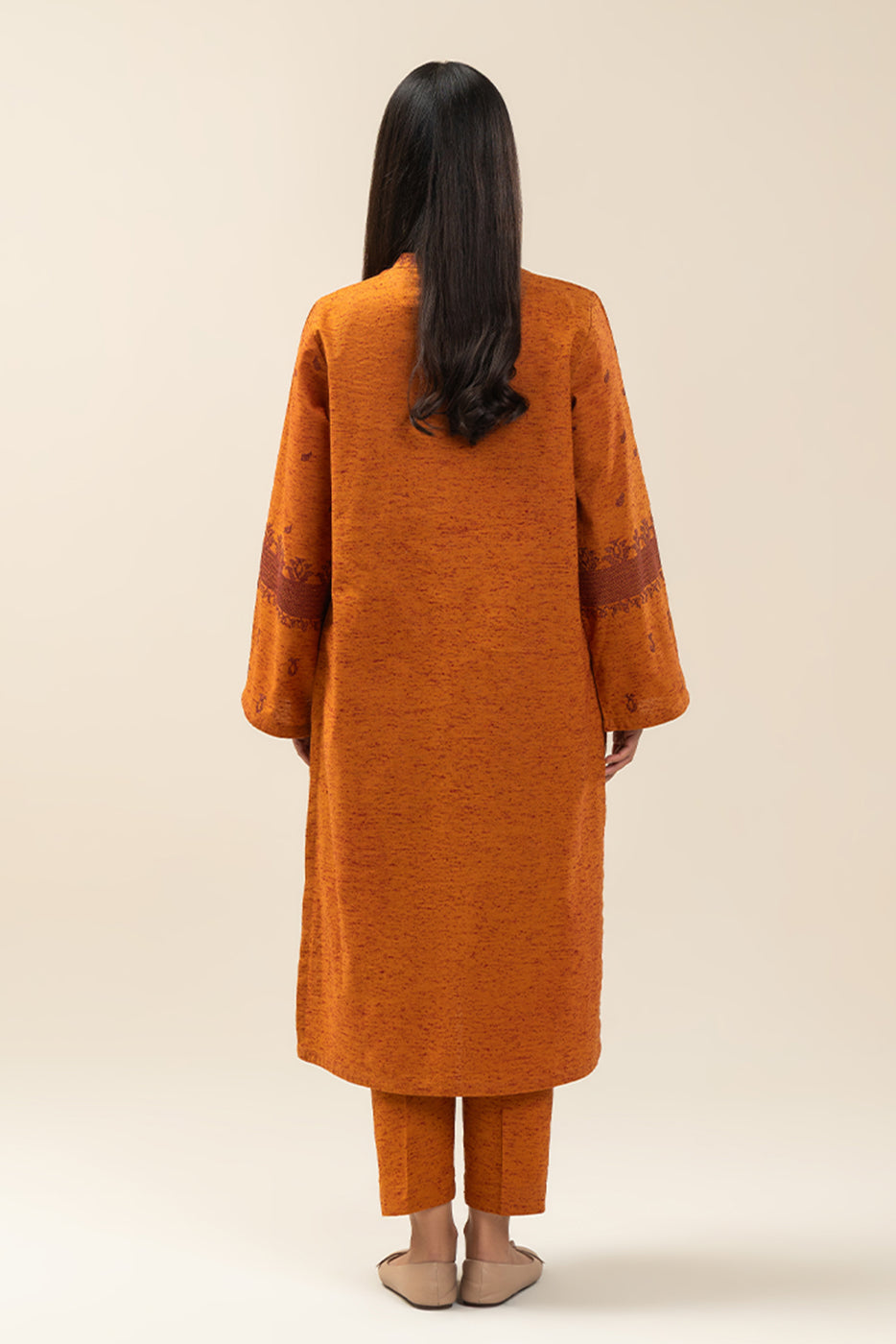 2 PIECE EMBROIDERED POLY NEPS SUIT (PRET)