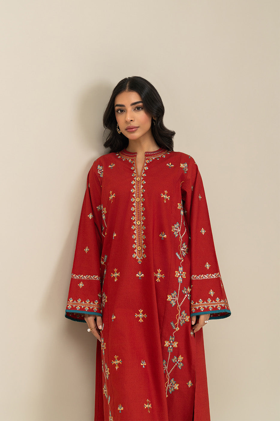 2 PIECE EMBROIDERED KHADDAR SUIT (PRET)