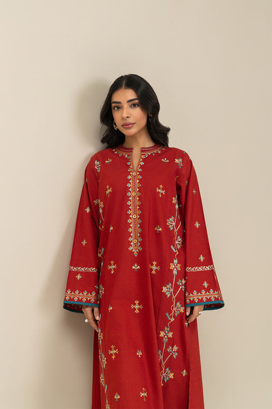 2 PIECE EMBROIDERED KHADDAR SUIT (PRET)