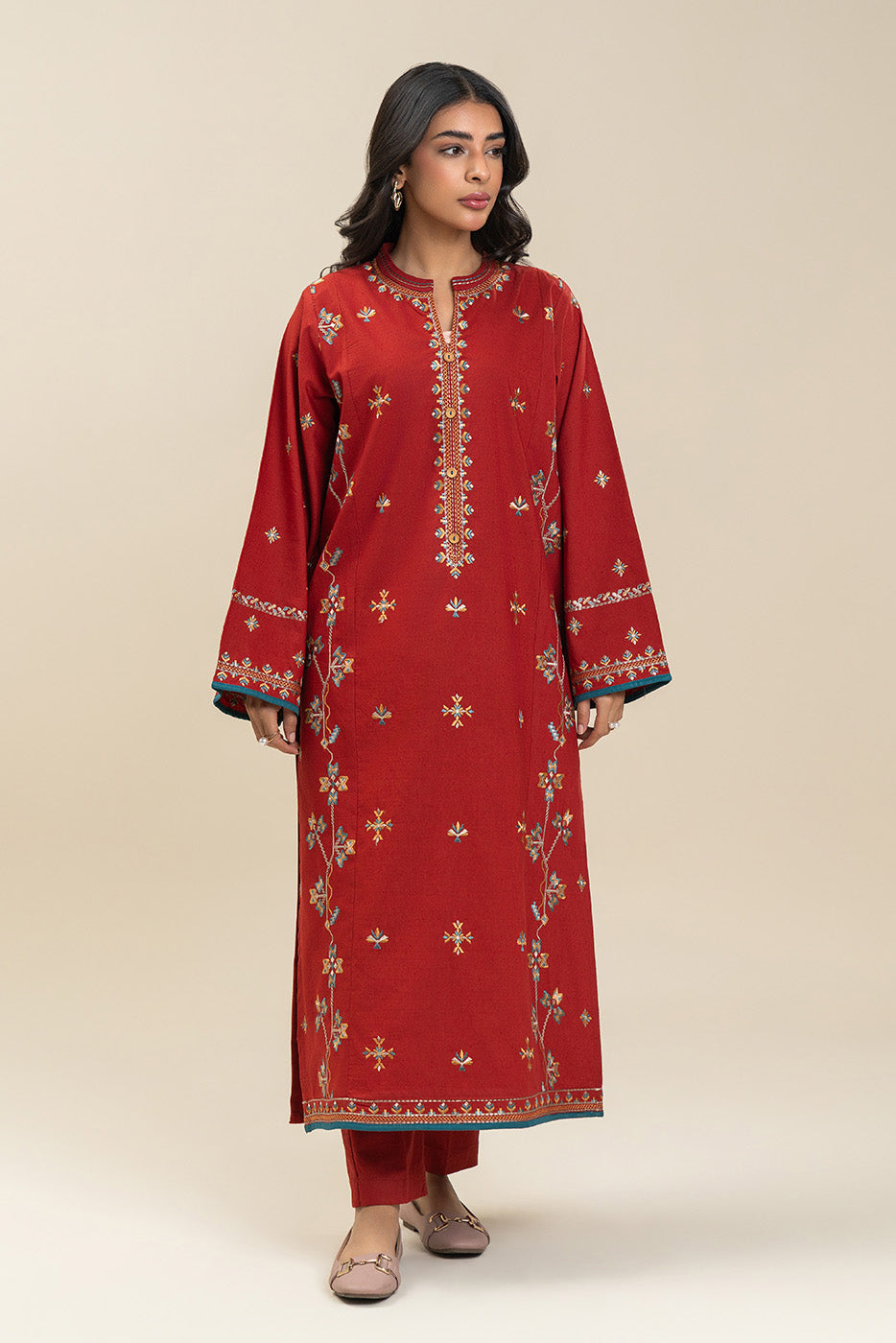 2 PIECE EMBROIDERED KHADDAR SUIT (PRET)