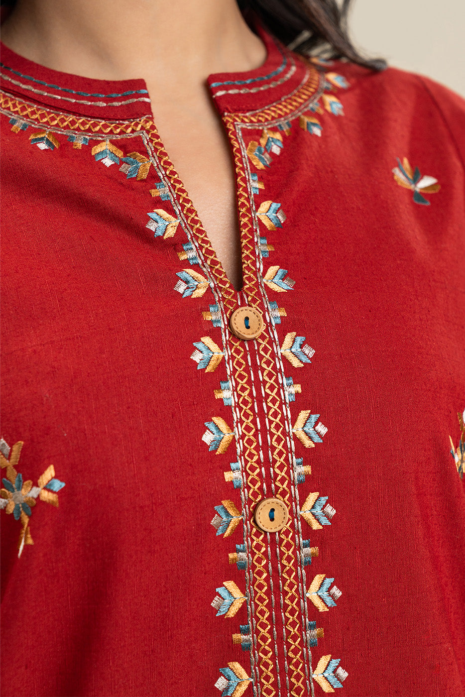 2 PIECE EMBROIDERED KHADDAR SUIT (PRET)