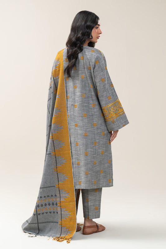 3 PIECE EMBROIDERED KHADDAR SUIT (PRET)