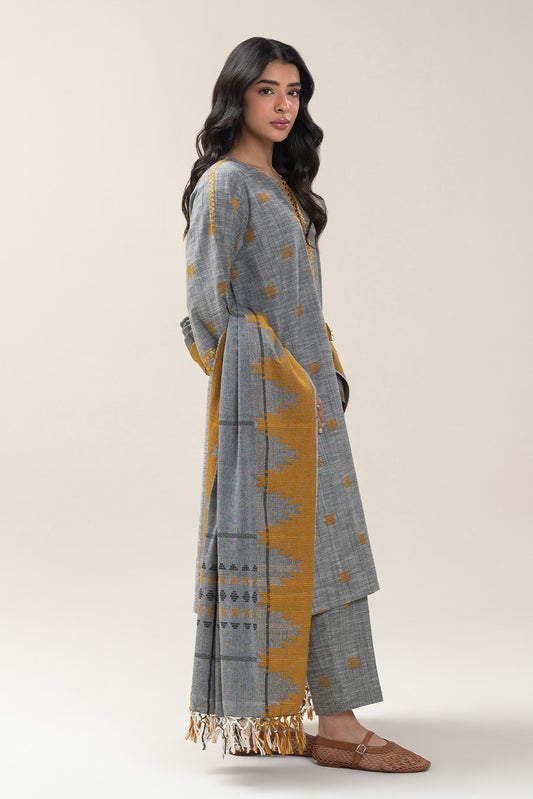 3 PIECE EMBROIDERED KHADDAR SUIT (PRET)