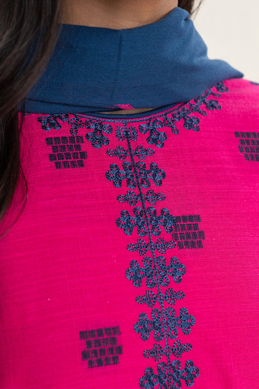 3 PIECE EMBROIDERED KHADDAR JACQUARD SUIT (PRET)