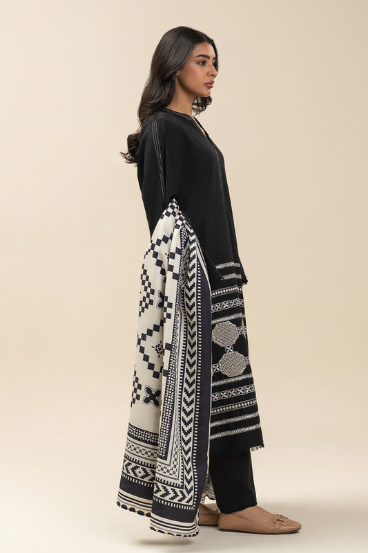 3 PIECE EMBROIDERED KHADDAR SUIT (PRET)