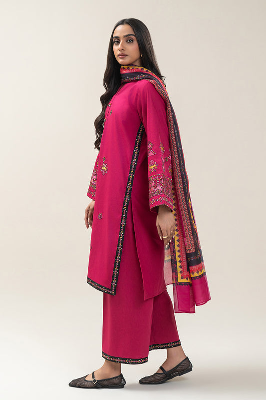 3 PIECE EMBROIDERED KARANDI SUIT (PRET)