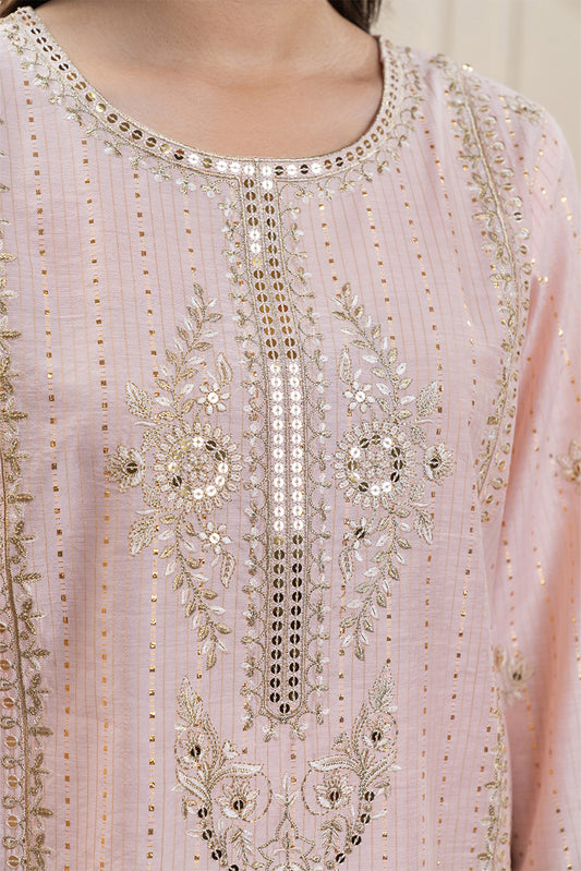 3 PIECE EMBROIDERED TWO TON SUIT (PRET)