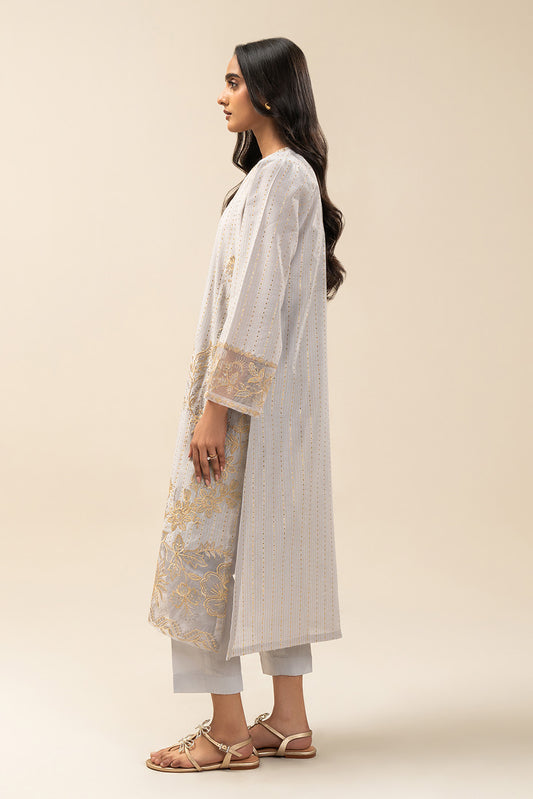 2 PIECE EMBROIDERED TWO TONE SUIT (PRET)