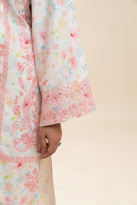 3 PIECE EMBROIDERED COTTON VISCOSE SUIT (PRET)