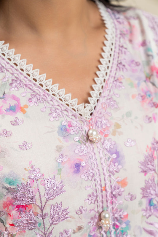 3 PIECE EMBROIDERED COTTON VISCOSE SUIT (PRET)