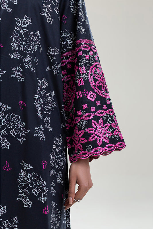 3 PIECE EMBROIDERED COTTON VISCOSE SUIT (PRET)