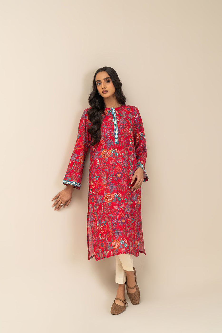 PRINTED KHADDAR SHIRT (PRET)