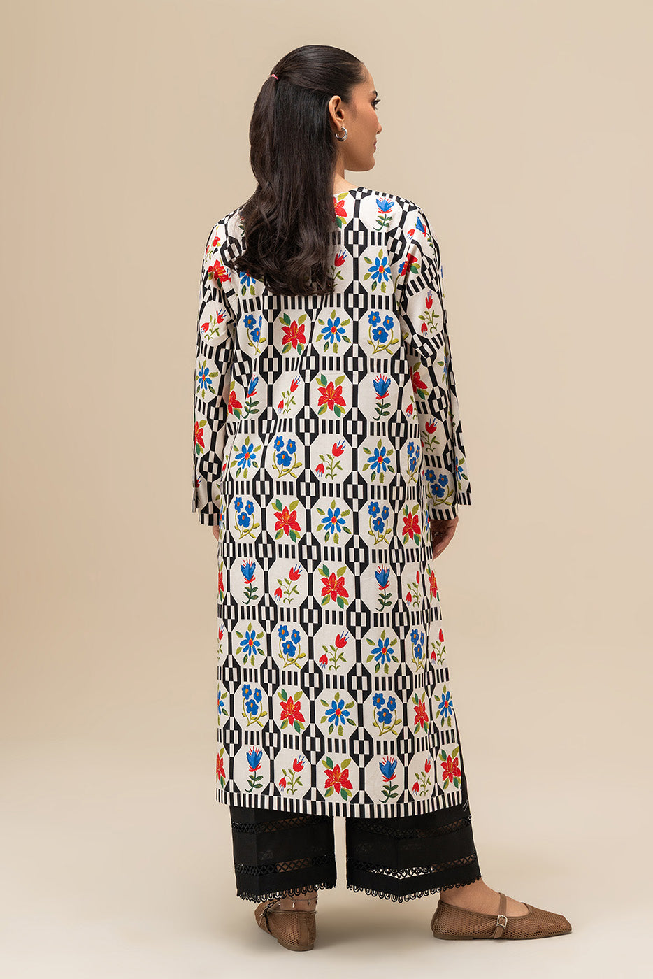 PRINTED COTTON VISCOSE SHIRT (PRET)