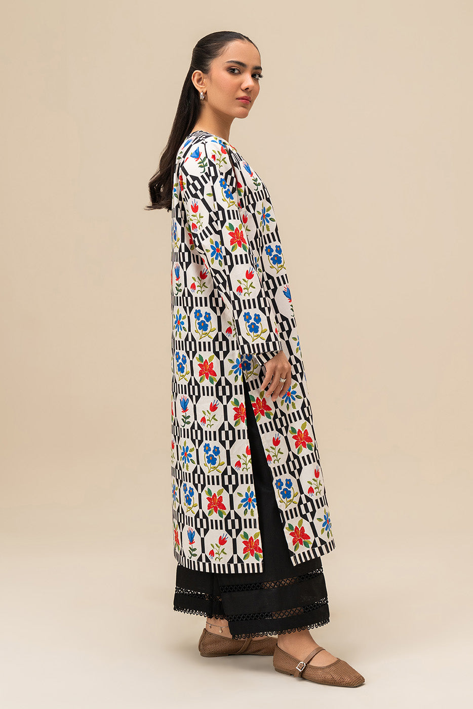 PRINTED COTTON VISCOSE SHIRT (PRET)